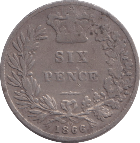 1866 SIXPENCE ( FINE ) - SIXPENCE - Cambridgeshire Coins