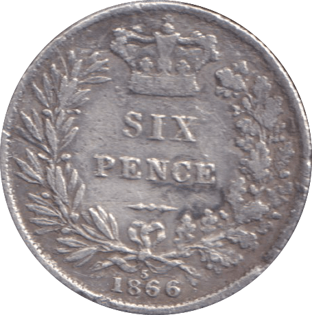 1866 SIXPENCE ( GF ) - SIXPENCE - Cambridgeshire Coins