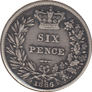 1866 SIXPENCE ( VF ) - SIXPENCE - Cambridgeshire Coins