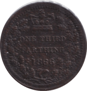 1866 THIRD FARTHING ( FINE ) - ONE THIRD FARTHING - Cambridgeshire Coins