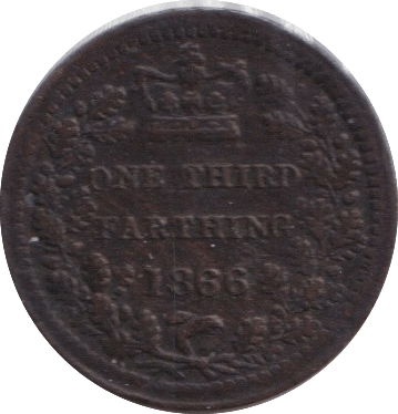 1866 THIRD FARTHING ( FINE ) - ONE THIRD FARTHING - Cambridgeshire Coins