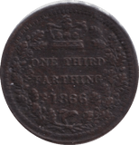 1866 THIRD FARTHING ( FINE ) - ONE THIRD FARTHING - Cambridgeshire Coins