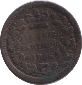 1866 THIRD FARTHING ( VF ) - ONE THIRD FARTHING - Cambridgeshire Coins