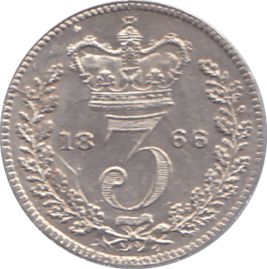 1866 THREEPENCE ( AUNC ) - THREEPENCE - Cambridgeshire Coins
