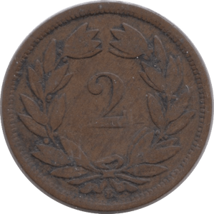 1866 TWO RAPPEN SWITZERLAND - WORLD COINS - Cambridgeshire Coins