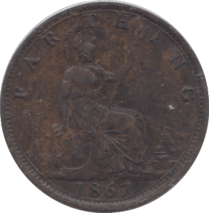 1867 FARTHING ( GVF ) - FARTHING - Cambridgeshire Coins