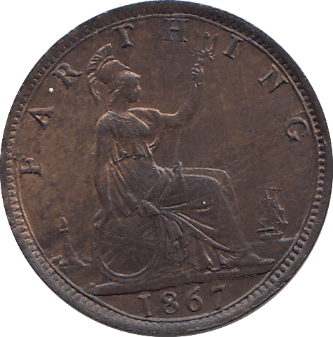 1867 FARTHING ( UNC ) - FARTHING - Cambridgeshire Coins