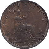 1867 FARTHING ( UNC ) - FARTHING - Cambridgeshire Coins