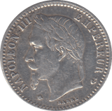 1867 FRANCE 50 CENT - SILVER WORLD COINS - Cambridgeshire Coins