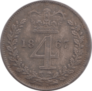 1867 MAUNDY FOURPENCE ( UNC ) - MAUNDY FOURPENCE - Cambridgeshire Coins