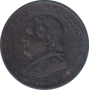 1867 ONE SOLDO VATICAN - WORLD COINS - Cambridgeshire Coins