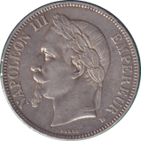 1867 SILVER 5 FRANCS FRANCE - SILVER WORLD COINS - Cambridgeshire Coins