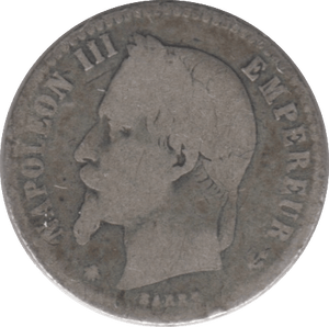 1867 SILVER 50 CENT FRANCE - SILVER WORLD COINS - Cambridgeshire Coins