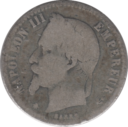 1867 SILVER 50 CENT FRANCE - SILVER WORLD COINS - Cambridgeshire Coins