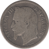 1867 SILVER ONE FRANC FRANCE - SILVER WORLD COINS - Cambridgeshire Coins
