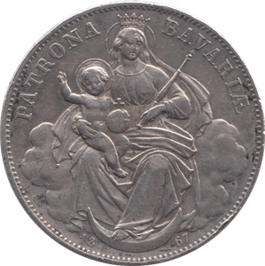 1867 SILVER THALER MADONNA AND CHILD BAVARIA - SILVER WORLD COINS - Cambridgeshire Coins