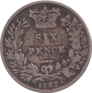 1867 SIXPENCE ( FINE ) - SIXPENCE - Cambridgeshire Coins