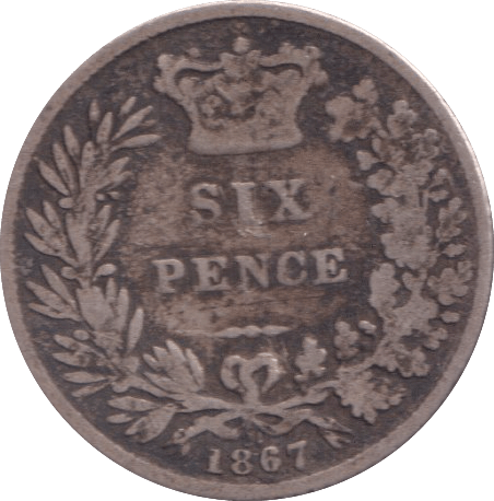 1867 SIXPENCE ( FINE ) - SIXPENCE - Cambridgeshire Coins