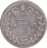 1867 THREEPENCE ( FINE ) - THREEPENCE - Cambridgeshire Coins