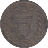 1867 THREEPENCE ( NF ) - THREEPENCE - Cambridgeshire Coins