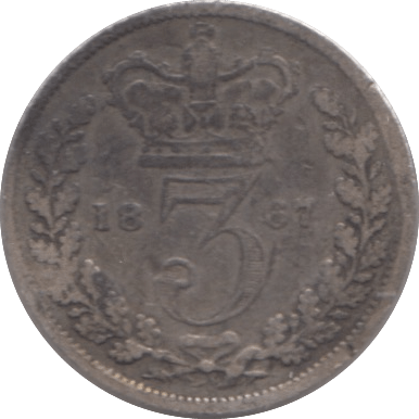 1867 THREEPENCE ( NF ) - THREEPENCE - Cambridgeshire Coins