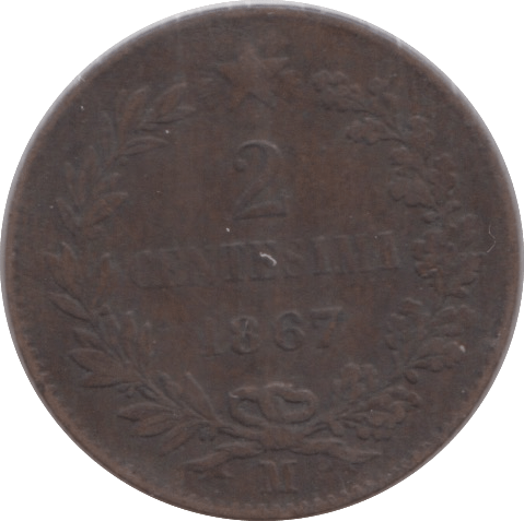 1867 TWO CENTESIMI ITALY - WORLD COINS - Cambridgeshire Coins
