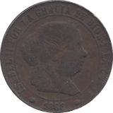 1868 5 CENTIMOS SPAIN - WORLD COINS - Cambridgeshire Coins