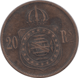 1868 BRAZIL 20 REIS - WORLD COINS - Cambridgeshire Coins