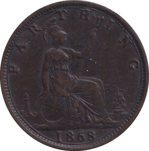 1868 FARTHING ( GVF ) - FARTHING - Cambridgeshire Coins