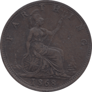 1868 FARTHING ( GVF ) - FARTHING - Cambridgeshire Coins
