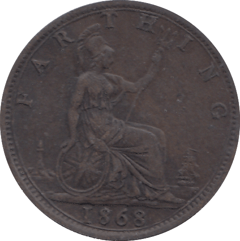 1868 FARTHING ( GVF ) - FARTHING - Cambridgeshire Coins