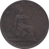 1868 FARTHING ( GVF ) - FARTHING - Cambridgeshire Coins