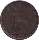 1868 FARTHING ( VF ) - FARTHING - Cambridgeshire Coins