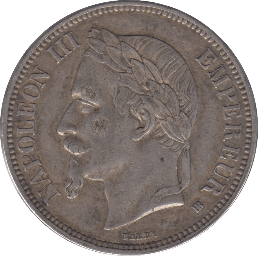 1868 FRENCH SILVER 5 FRANCS - SILVER WORLD COINS - Cambridgeshire Coins