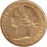 1868 GOLD AUSTRALIAN SOVEREIGN - GOLD WORLD COINS - Cambridgeshire Coins