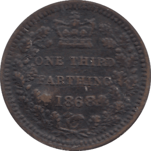 1868 ONE THIRD FARTHING ( AUNC ) - ONE THIRD FARTHING - Cambridgeshire Coins