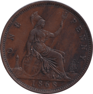 1868 PENNY ( AUNC ) - PENNY - Cambridgeshire Coins