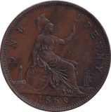 1868 PENNY ( AUNC ) - PENNY - Cambridgeshire Coins