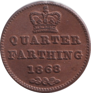 1868 QUARTER FARTHING ( AUNC ) - QUARTER FARTHING - Cambridgeshire Coins