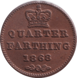 1868 QUARTER FARTHING ( AUNC ) - QUARTER FARTHING - Cambridgeshire Coins