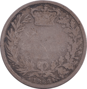 1868 SHILLING ( FAIR ) - SHILLING - Cambridgeshire Coins