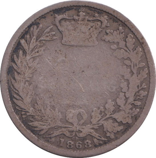 1868 SHILLING ( FAIR ) - SHILLING - Cambridgeshire Coins