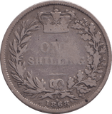 1868 SHILLING ( NF ) - SHILLING - Cambridgeshire Coins