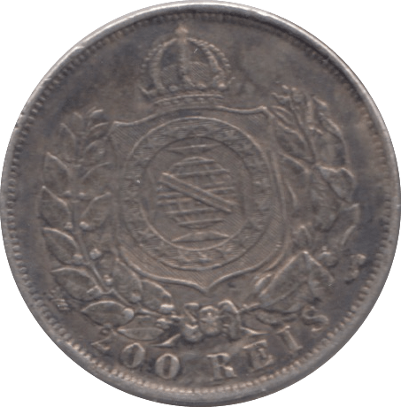 1868 SILVER 200 REIS BRAZIL - WORLD COINS - Cambridgeshire Coins