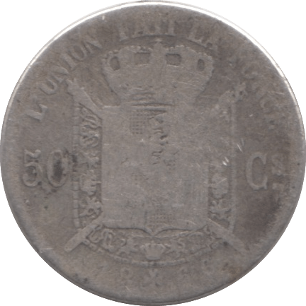 1868 SILVER 50 CENTIMES BELGIUM - SILVER WORLD COINS - Cambridgeshire Coins