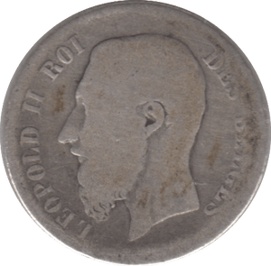 1868 SILVER 50 CENTIMES BELGIUM - SILVER WORLD COINS - Cambridgeshire Coins