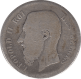 1868 SILVER 50 CENTIMES BELGIUM - SILVER WORLD COINS - Cambridgeshire Coins
