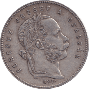 1868 SILVER ONE FLORINT HUNGARY - SILVER WORLD COINS - Cambridgeshire Coins