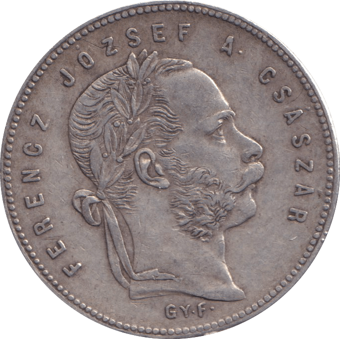 1868 SILVER ONE FLORINT HUNGARY - SILVER WORLD COINS - Cambridgeshire Coins