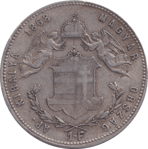 1868 SILVER ONE FLORINT HUNGARY - SILVER WORLD COINS - Cambridgeshire Coins